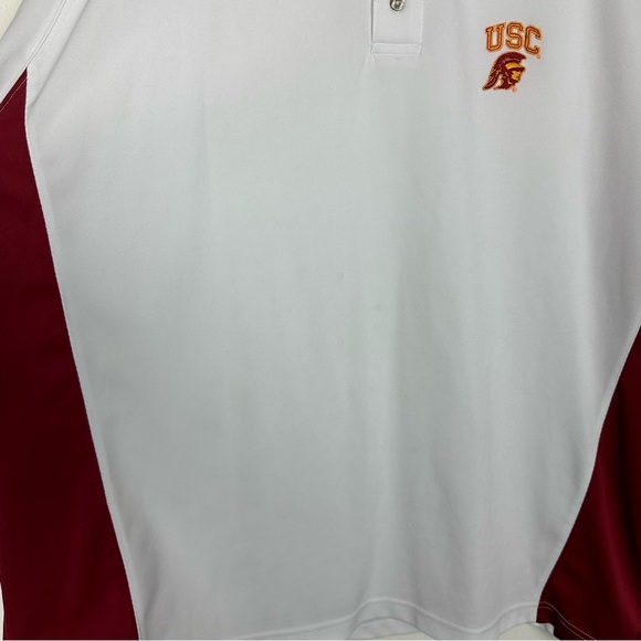 White USC Trojan Pro Player Golf Polo Shirt Mens Size X-Large XL Football NCAA - Picture 3 of 6